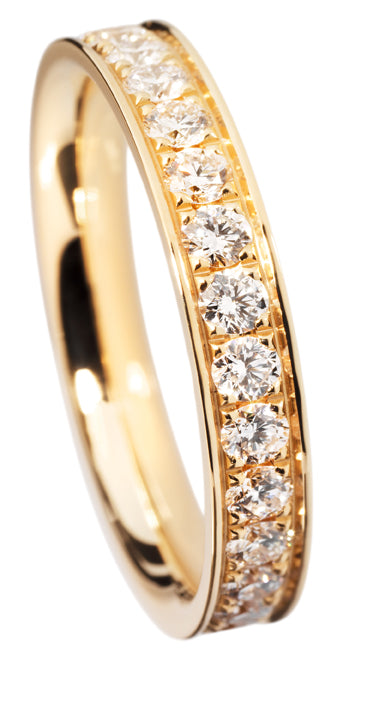 Pavé-Ehering aus 750er Gelbgold