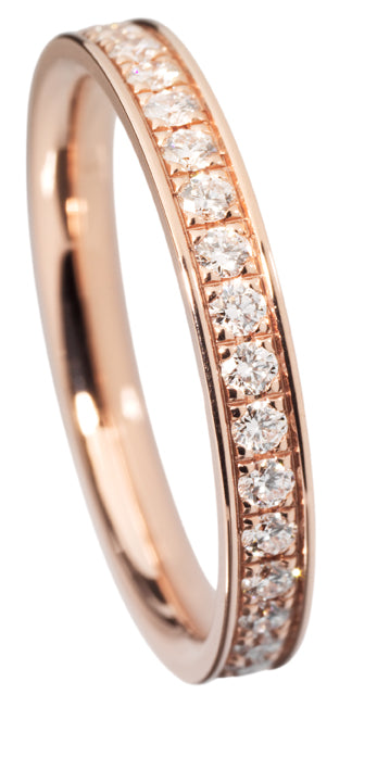 Pavé-Ehering aus 750er Roségold