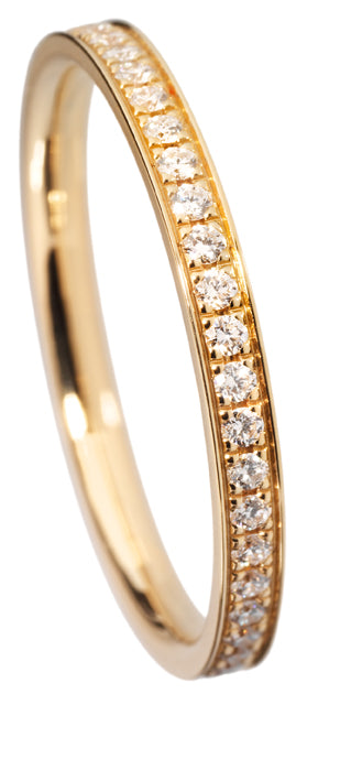 Pavé-Ehering aus 750er Gelbgold